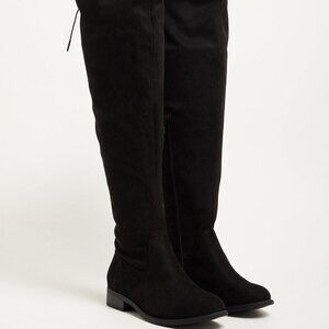 Torrid - 11.5 WW, Stretch Flat Over The Knee Boot (Wide Width) in Black​​